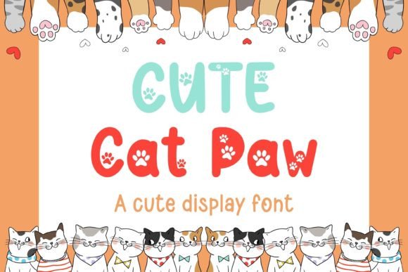 Cute Cat Paw Font for Playful Branding and Creative Projects